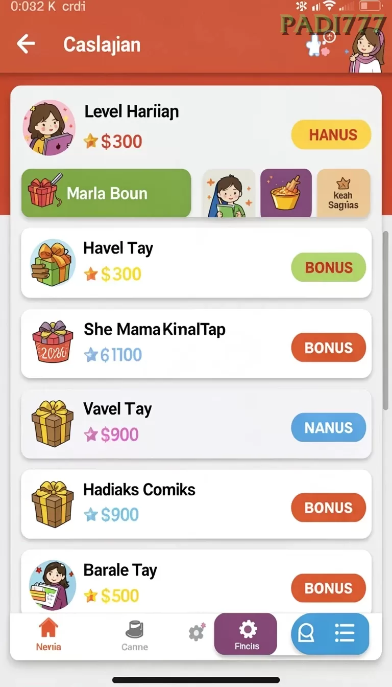 Cuplikan layar JKTGAME — menu navigasi
